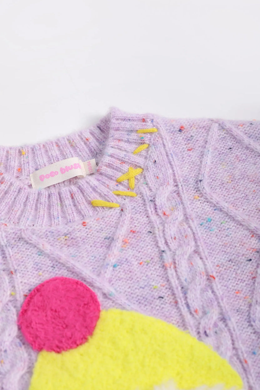 Hello Bunny & Snowman Cable Knit Sweater by Poco Blush, image 18