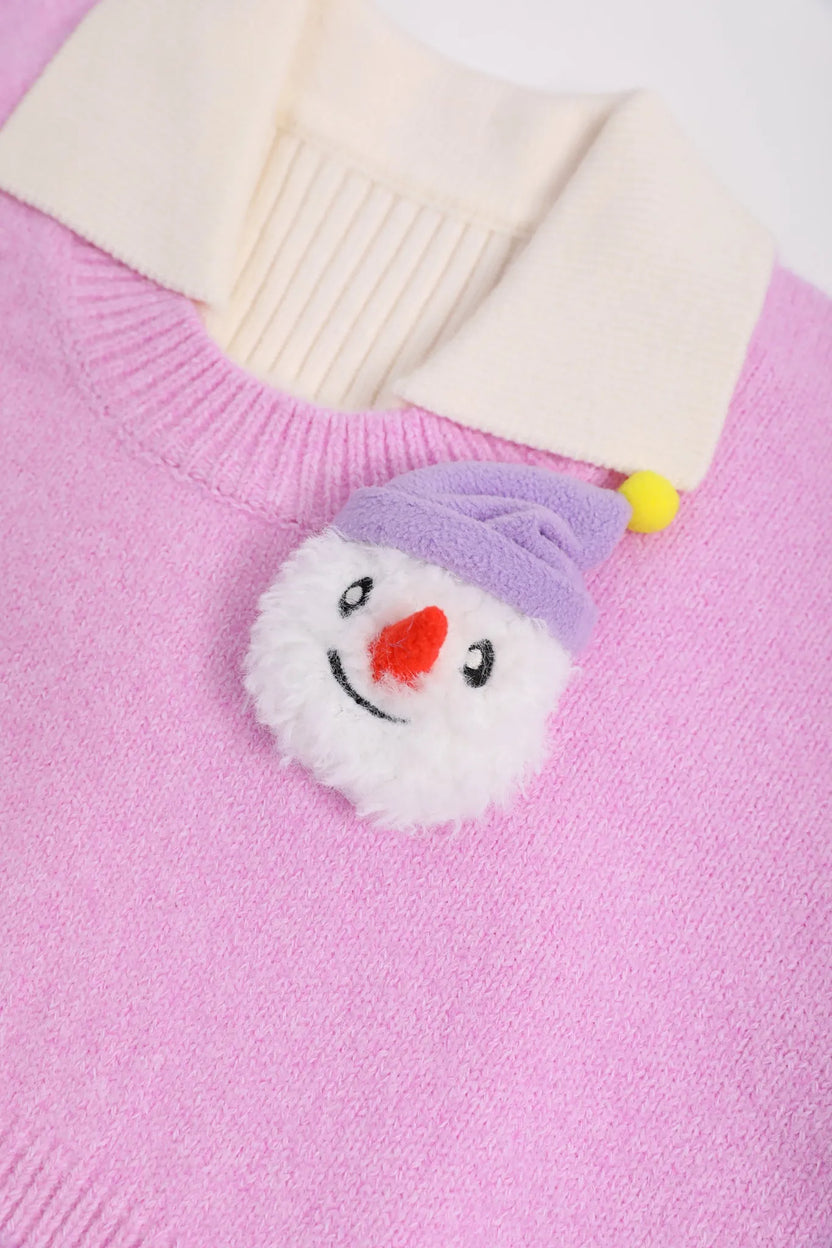 Starry Snowman & Bunny 2-in-1 Knit Sweater Set by Poco Blush, image 12
