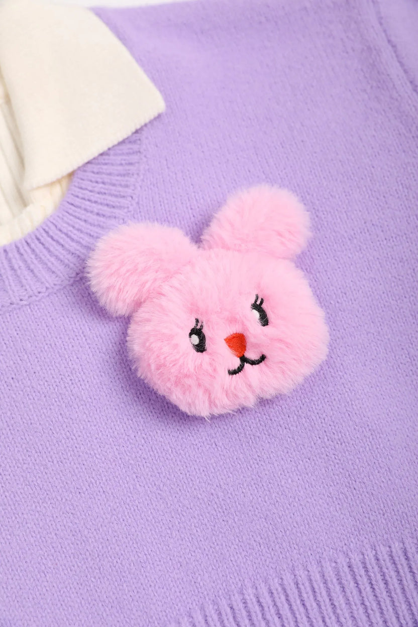 Starry Snowman & Bunny 2-in-1 Knit Sweater Set by Poco Blush, image 13