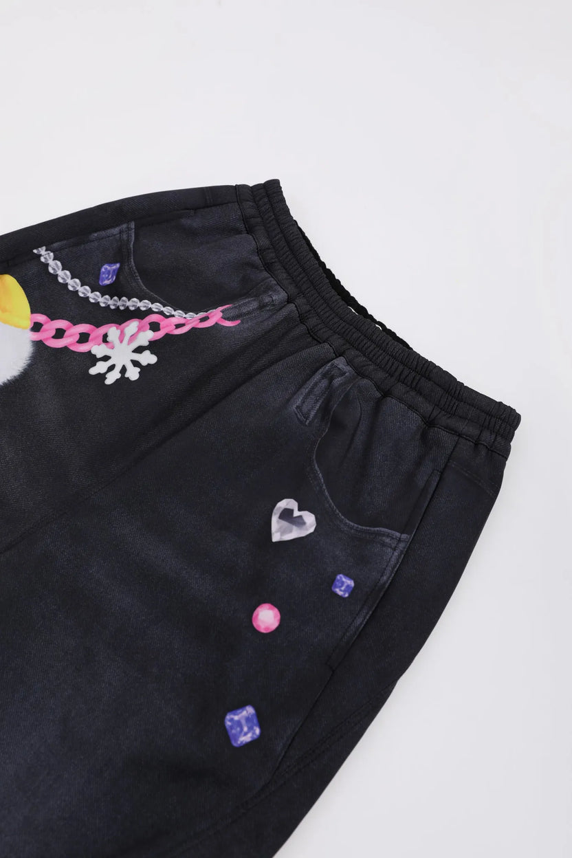 Snowman & Bunny Softshell Ski Pants – Painted Denim by Poco Blush, image 19