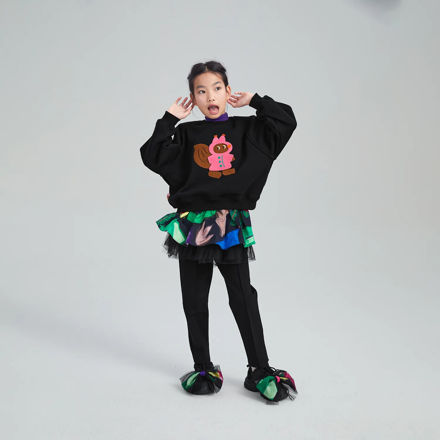 Poco Blush Magic Patch Squirrel Fleece Sweatshirt