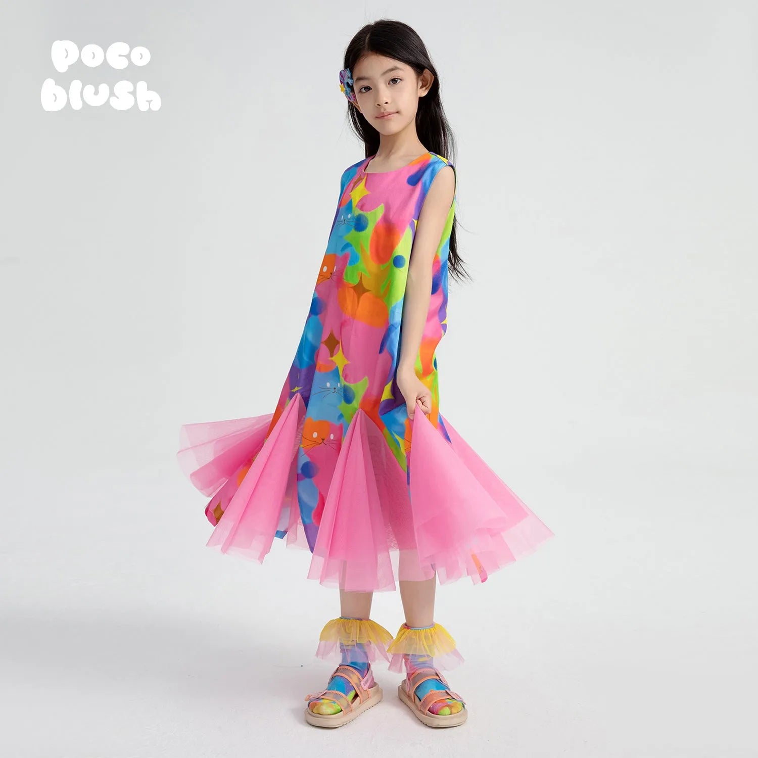 Poco Blush Starlit Cat Adventure Fishtail Dress