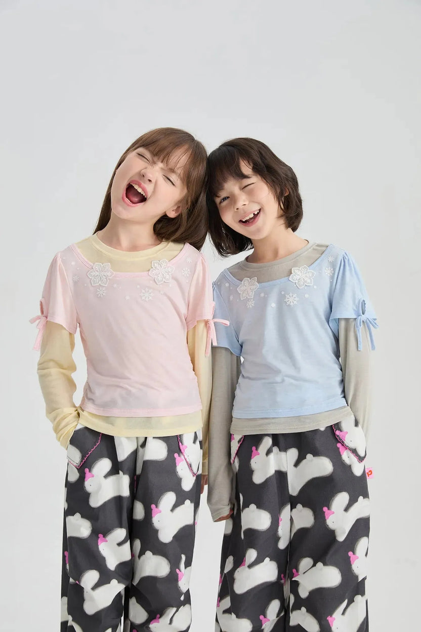 Snowflake Wool-Blend Layered Tee by Poco Blush, image 7
