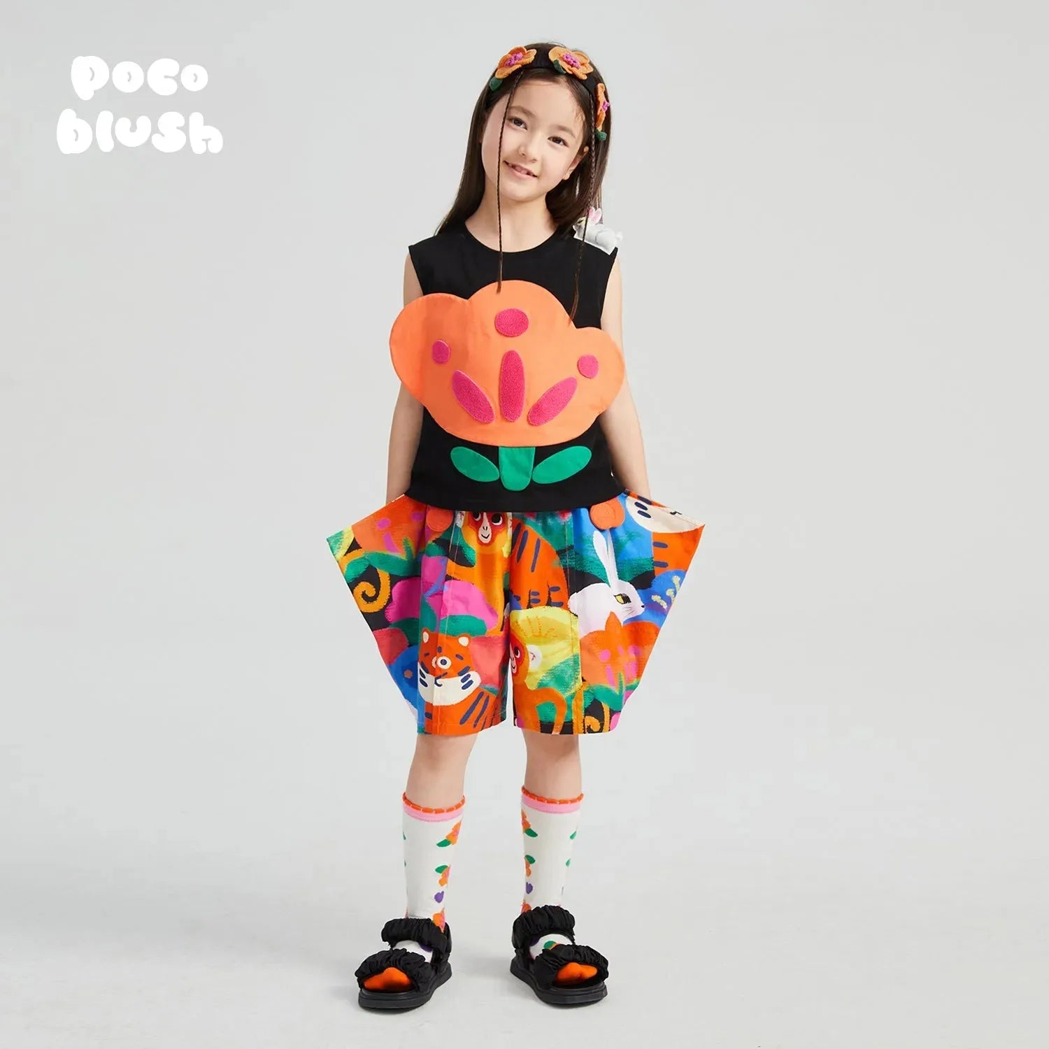 Poco Blush Rabbit-Forest Breezy Shorts