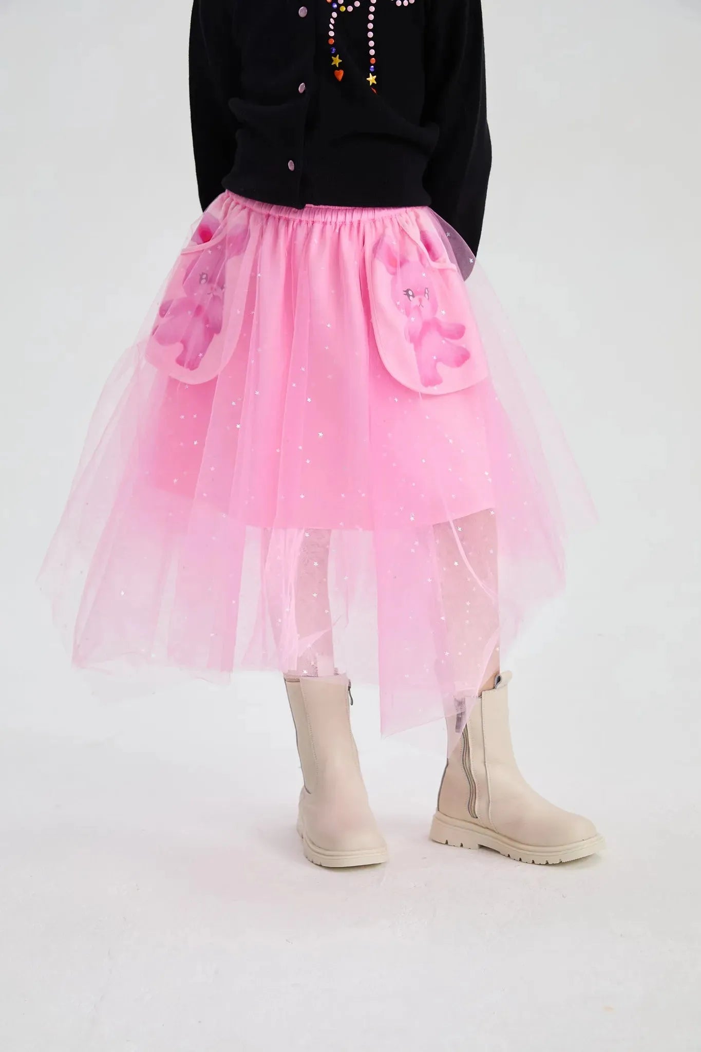Poco Blush Starry Tulle Sequin Skirt