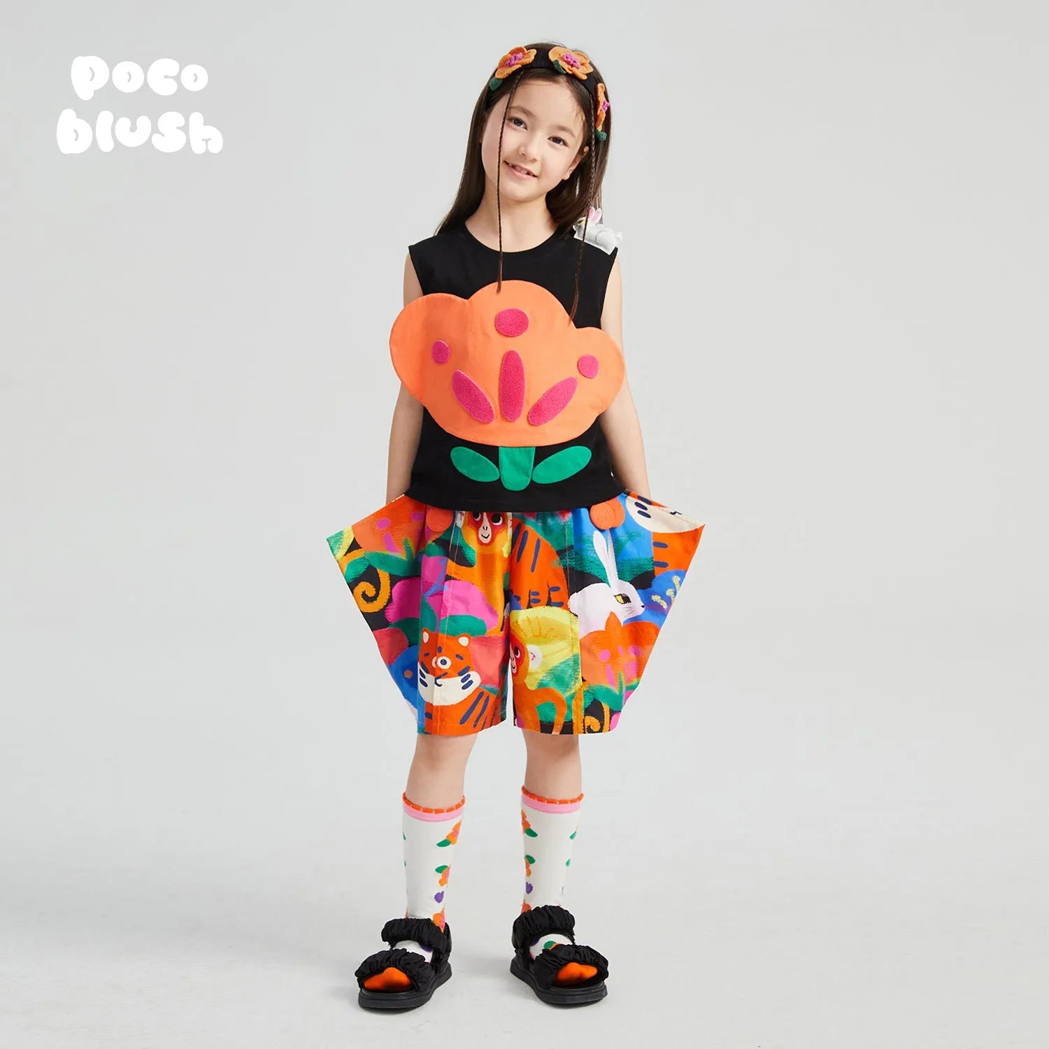 Poco Blush Rabbit-Forest Breezy Shorts