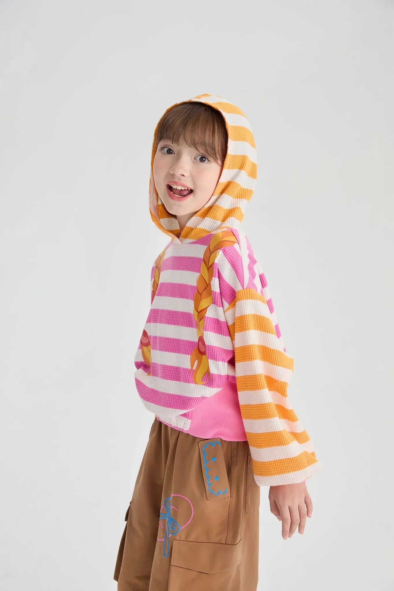 Poco Blush Braided Bread Stripe Hoodie
