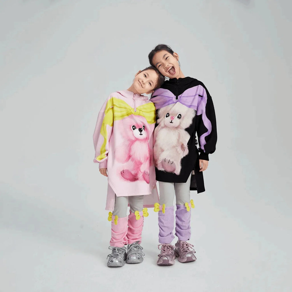 Poco Blush Ribbon Bear Cape Hoodie