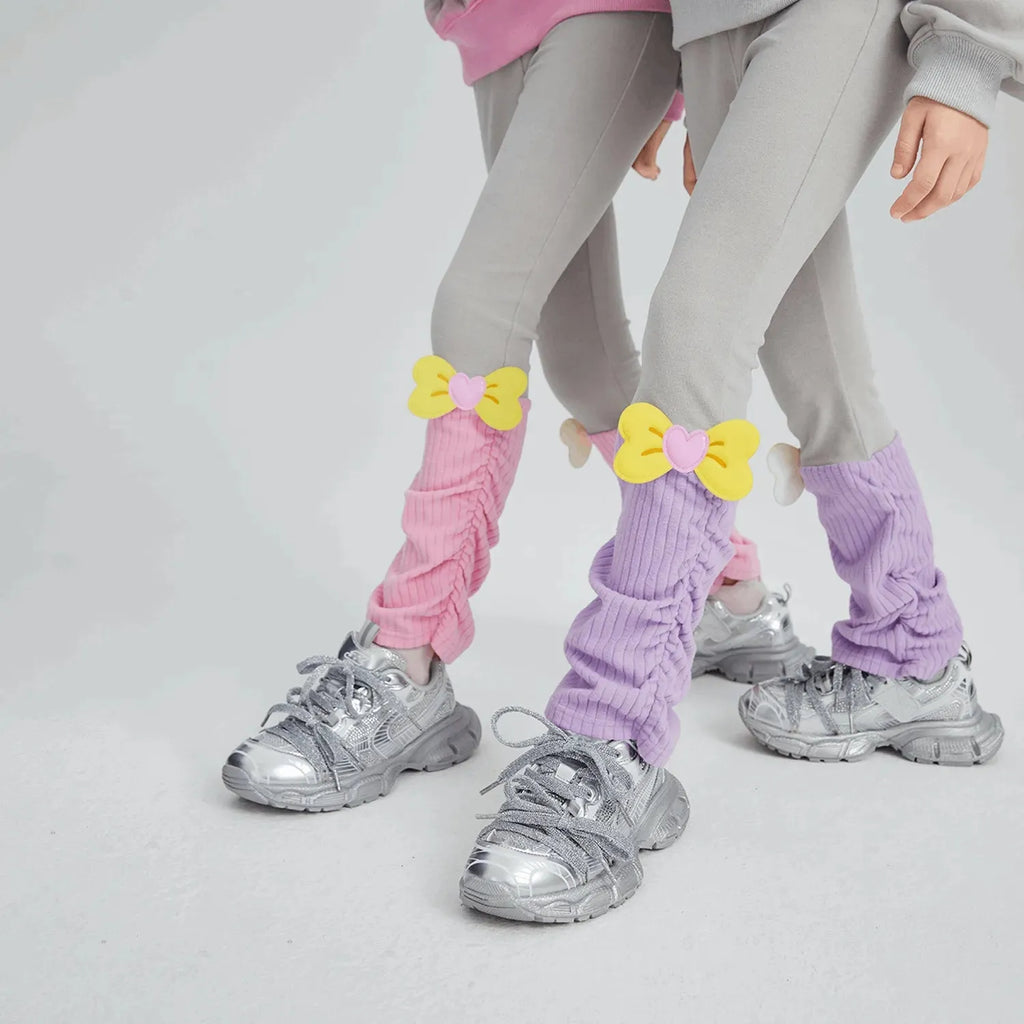 Poco Blush Bow-Cuff Fleece Leggings