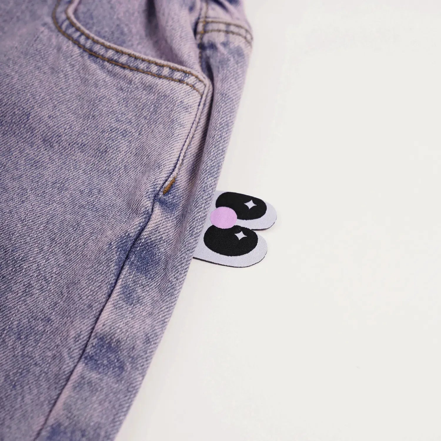 Poco Blush Butterfly Dream Fleece-Lined Stretch Denim Jeans