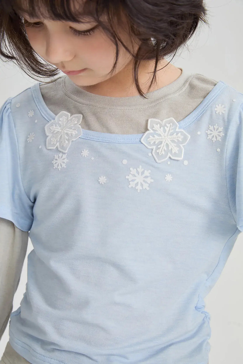 Snowflake Wool-Blend Layered Tee by Poco Blush, image 6