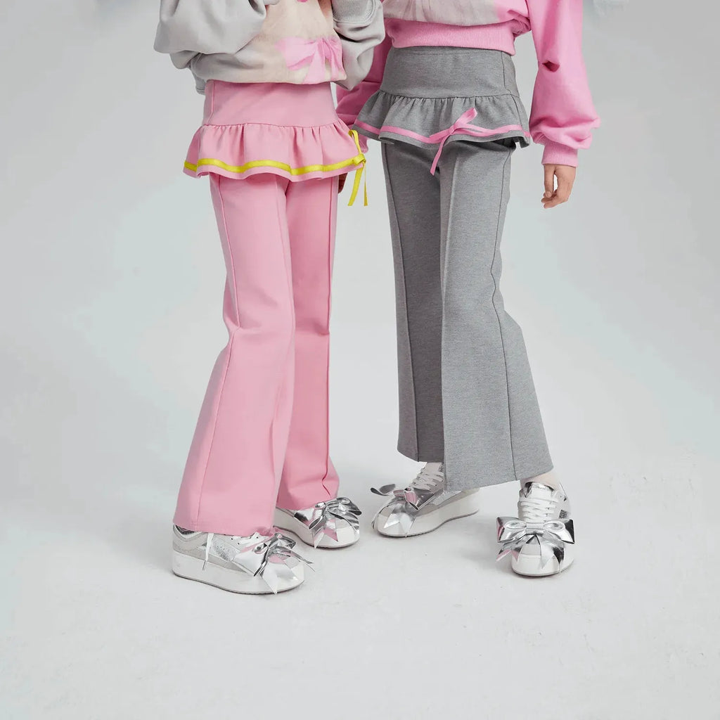 Poco Blush Ballet Flare Pants with Skirt Hem