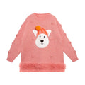 Poco Blush Puppy Embroidered Sweater Dress