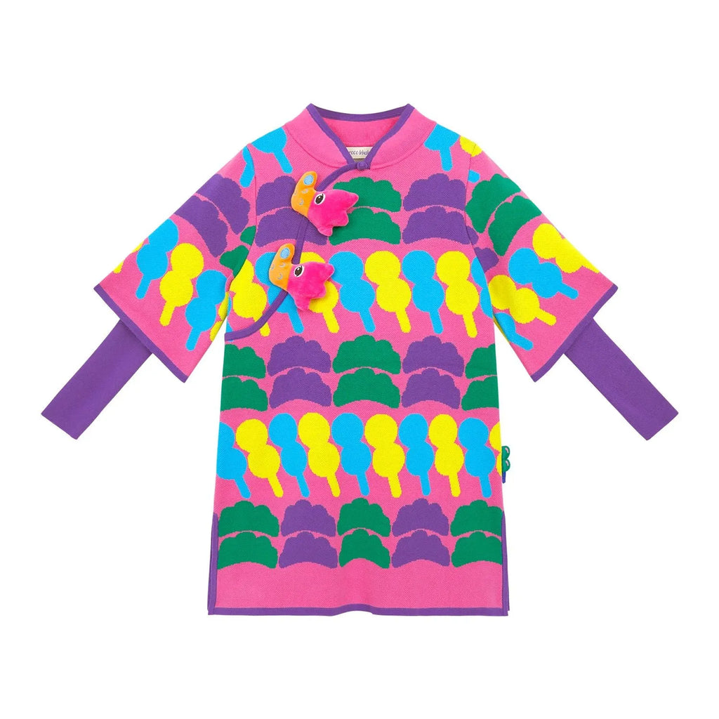 Poco Blush Tanghulu & Dumplings Knit Cheongsam Dress