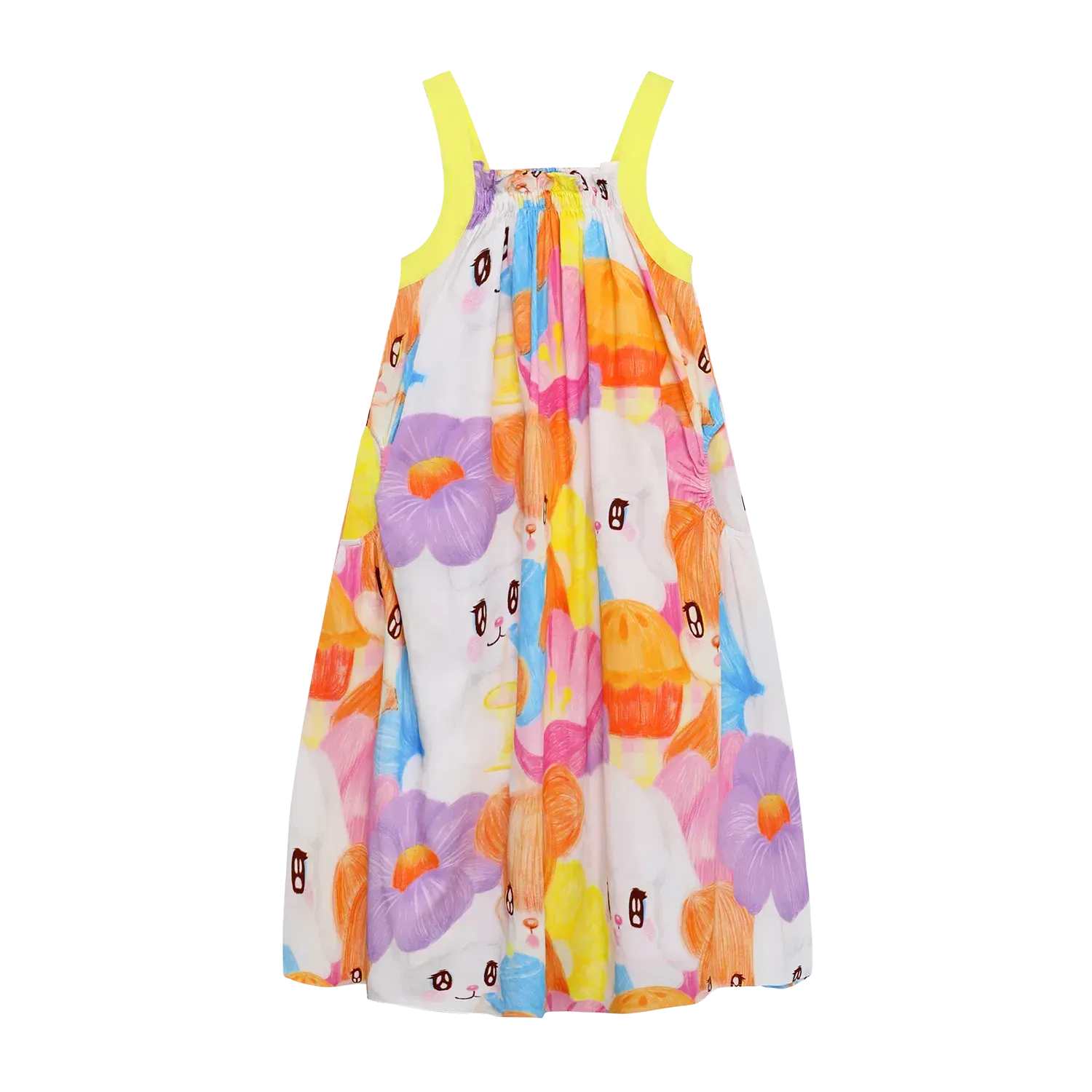 Poco Blush Animal Tea‑Party Smocked Maxi Dress