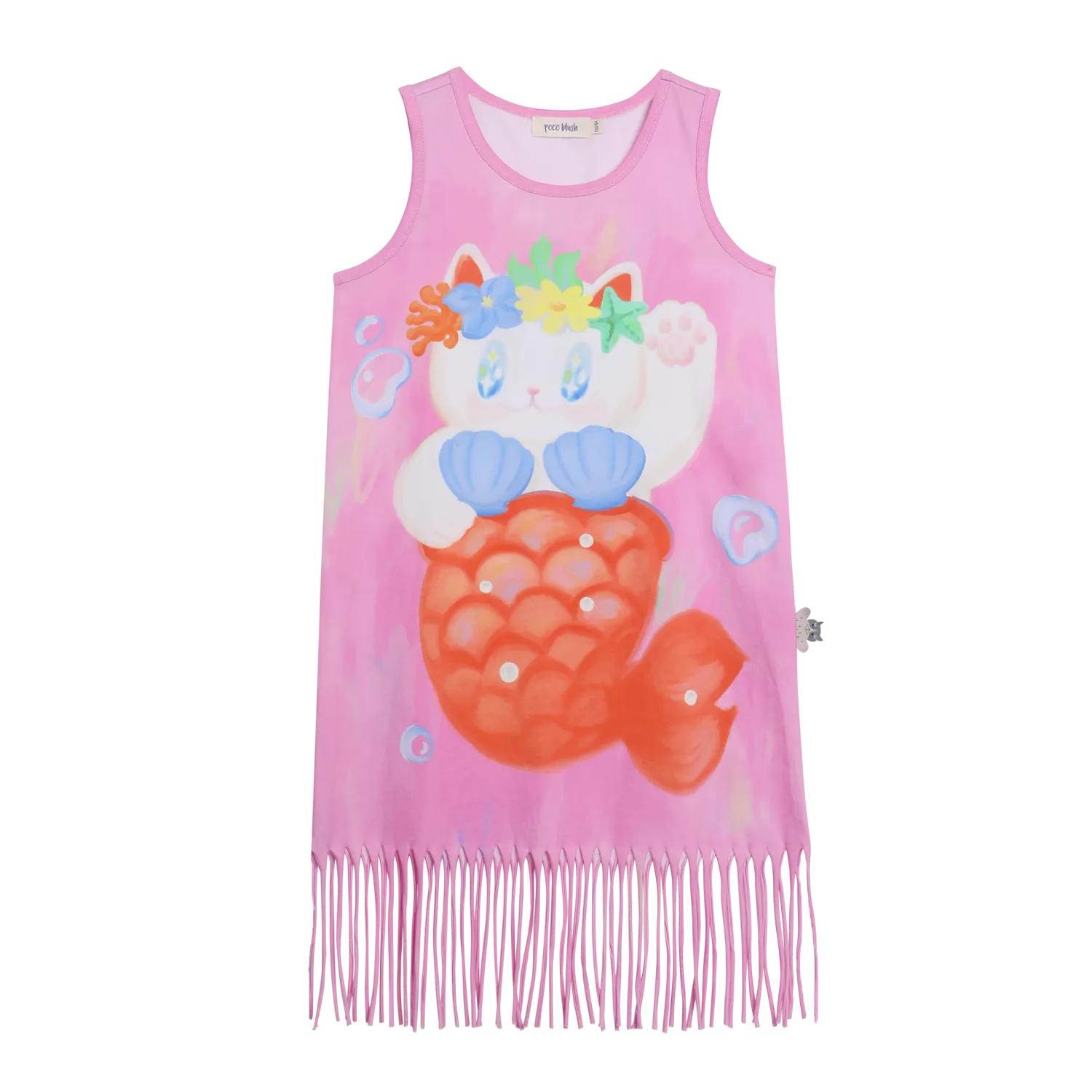 Poco Blush Hawaiian Mermaid Cat Tassel Maxi Skirt
