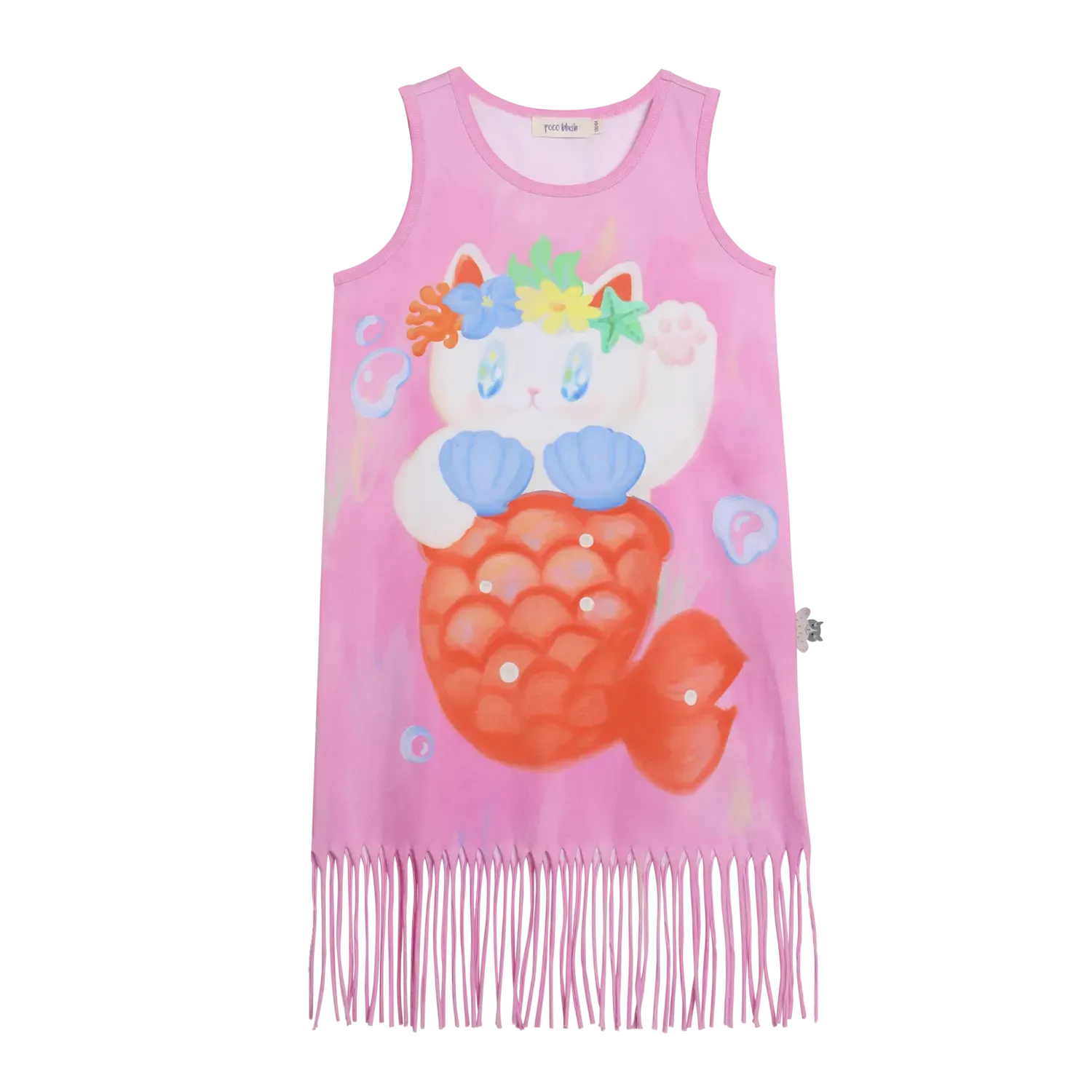 Poco Blush Hawaiian Mermaid Cat Tassel Maxi Skirt