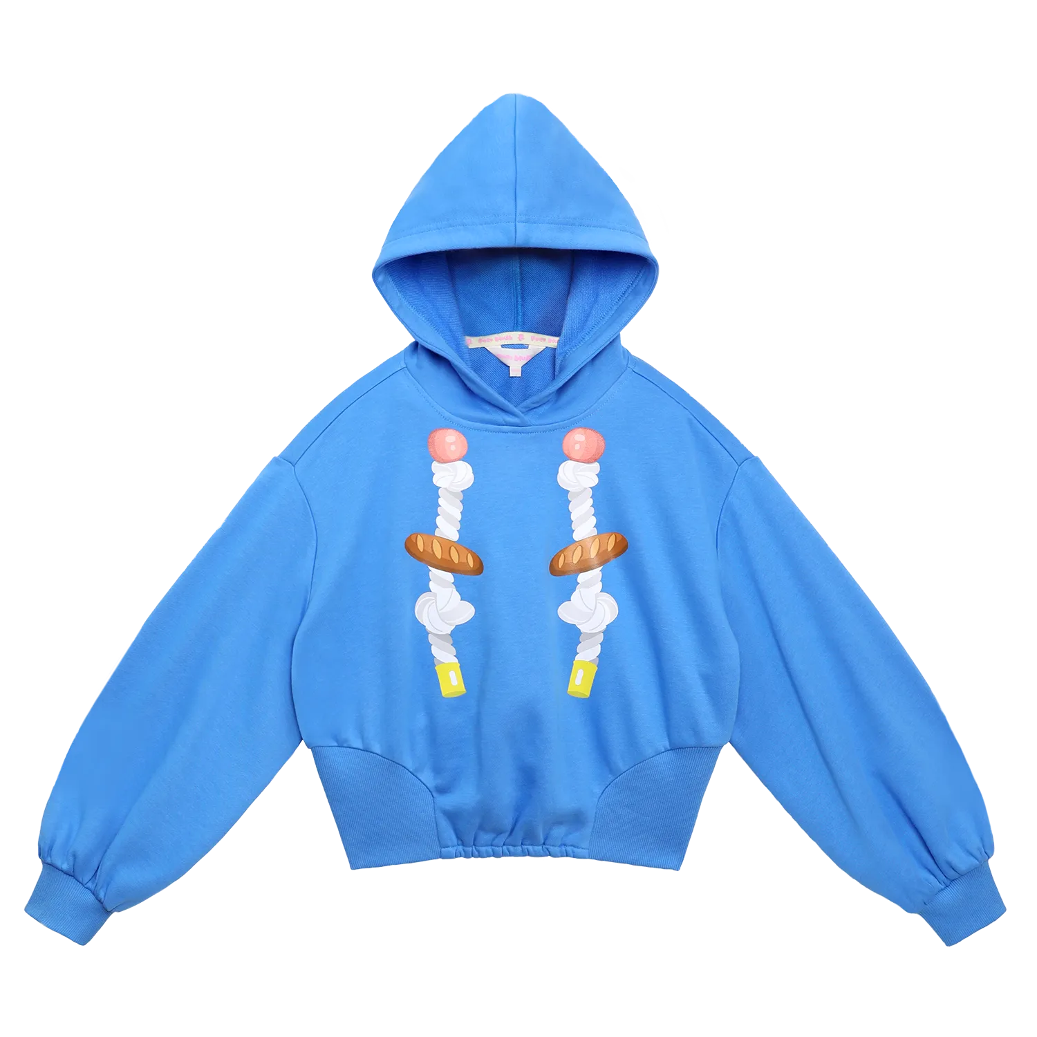 Poco Blush Bread Rope Print Short Hoodie