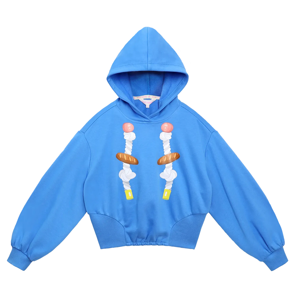 Poco Blush Bread Rope Print Short Hoodie