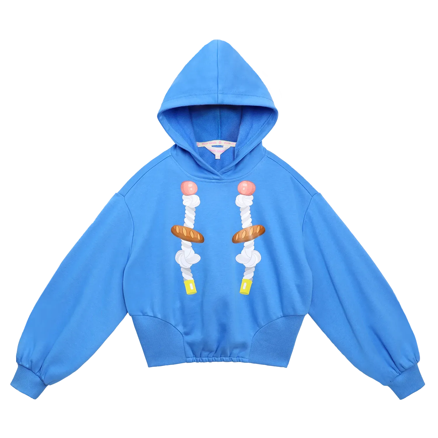 Poco Blush Bread Rope Print Short Hoodie