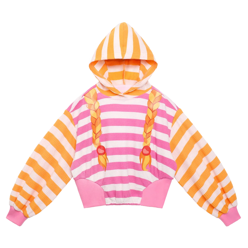 Poco Blush Braided Bread Stripe Hoodie