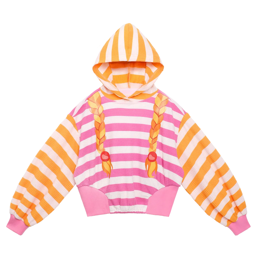Braided Bread Stripe Hoodie by Poco Blush