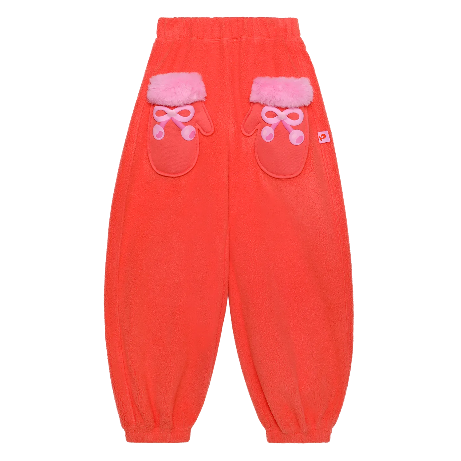 Poco Blush Snowman Mittens Sherpa Joggers Red