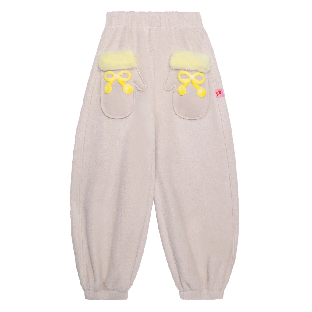 Poco Blush Snowman Mittens Sherpa Joggers Grey
