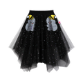 Poco Blush Starry Tulle Sequin Skirt Black