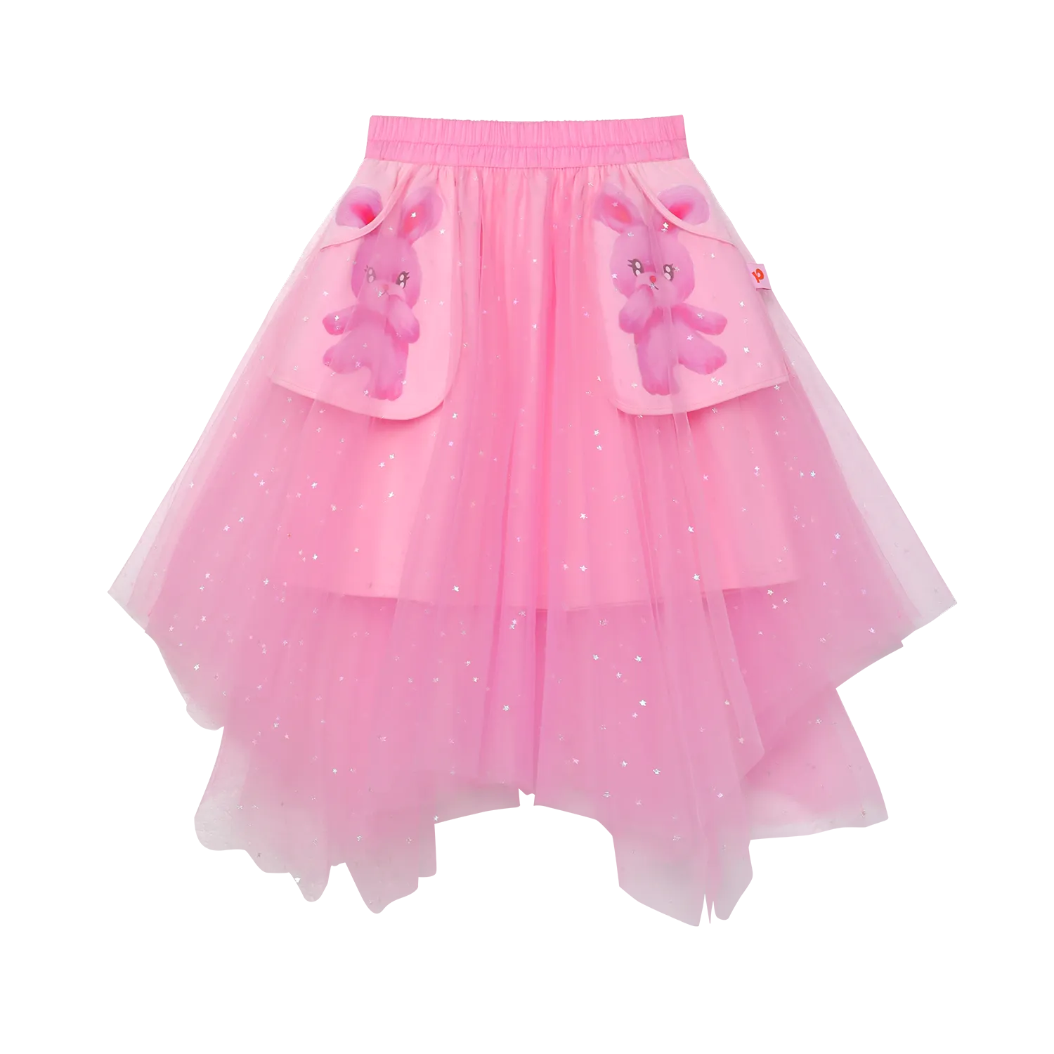 Poco Blush Starry Tulle Sequin Skirt Pink