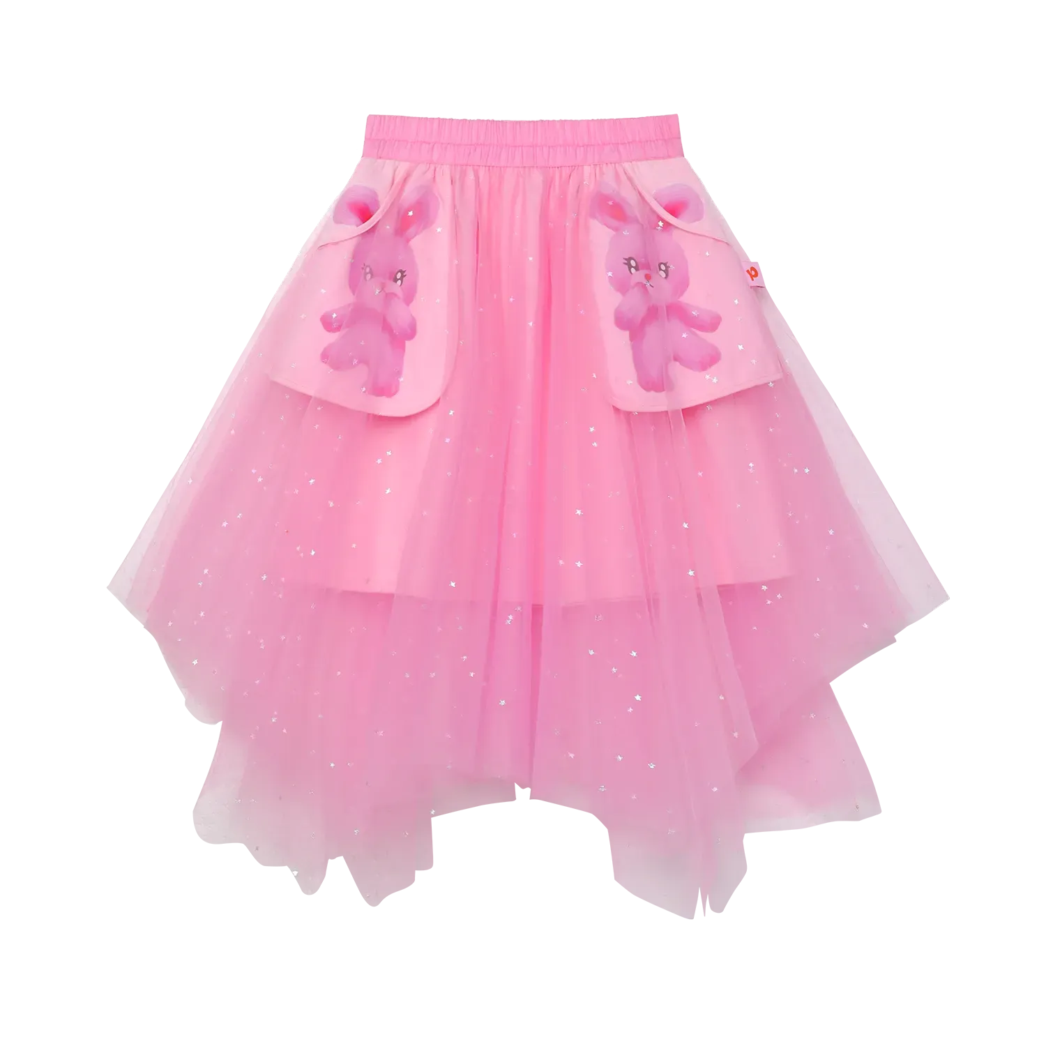 Poco Blush Starry Tulle Sequin Skirt Pink