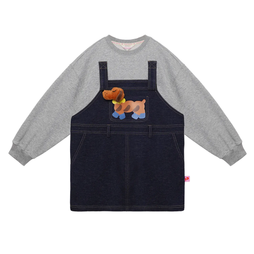 Bread Puppy Denim Sweatshirt by Poco Blush