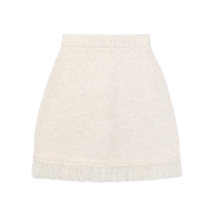 Twisted Bread Dog Alpaca-Feel Knit Skirt by Poco Blush, image 2