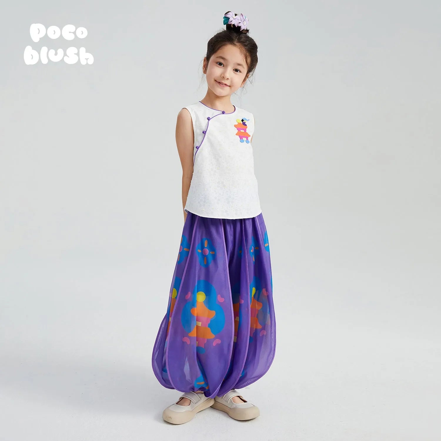 Poco Blush Moon-Lit Temple Lantern Puff Pants