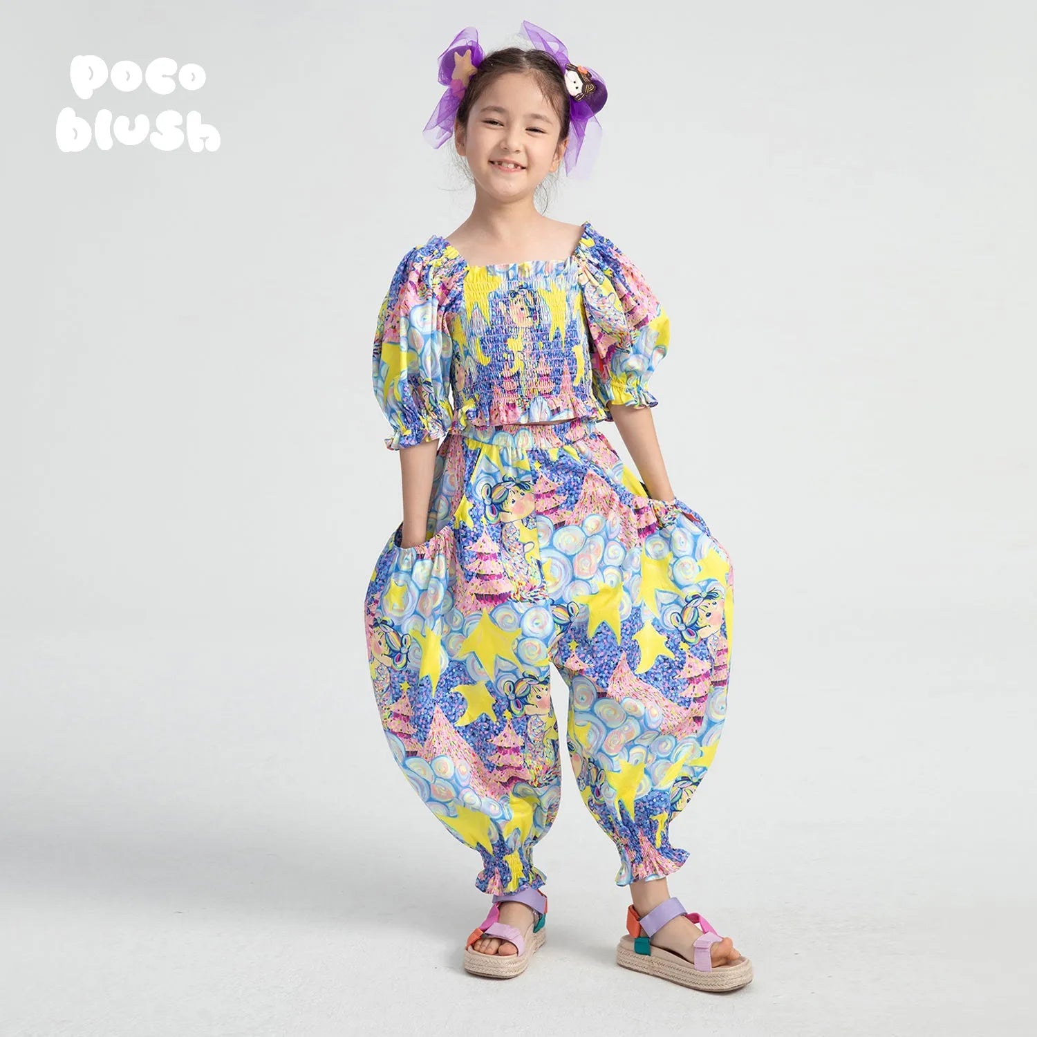 Poco Blush Moon Temple Graphic Pants
