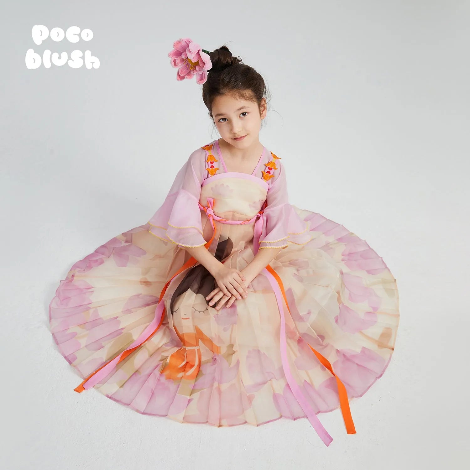 Poco Blush Lotus Sleeve Hanfu Dress