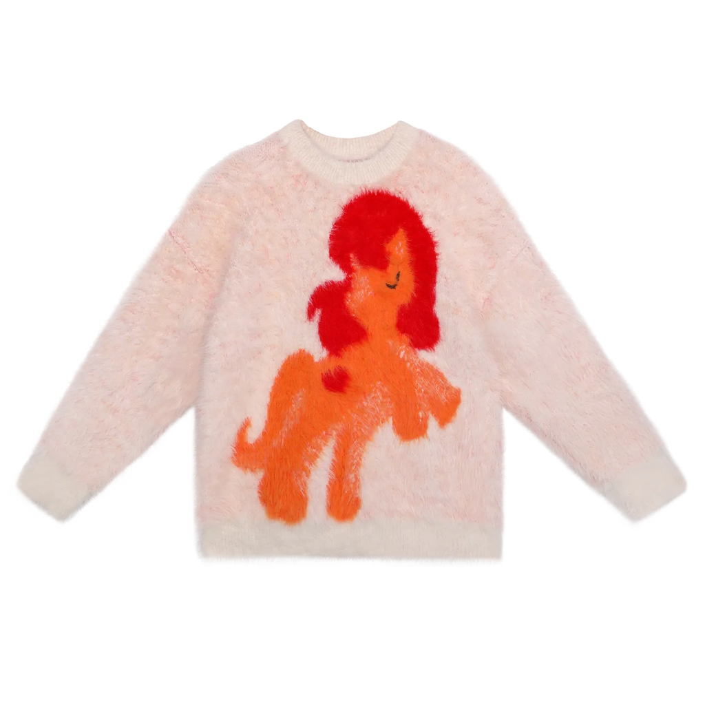 Poco Blush "The Year of Horse" Fluffy Jacquard Pony Sweater