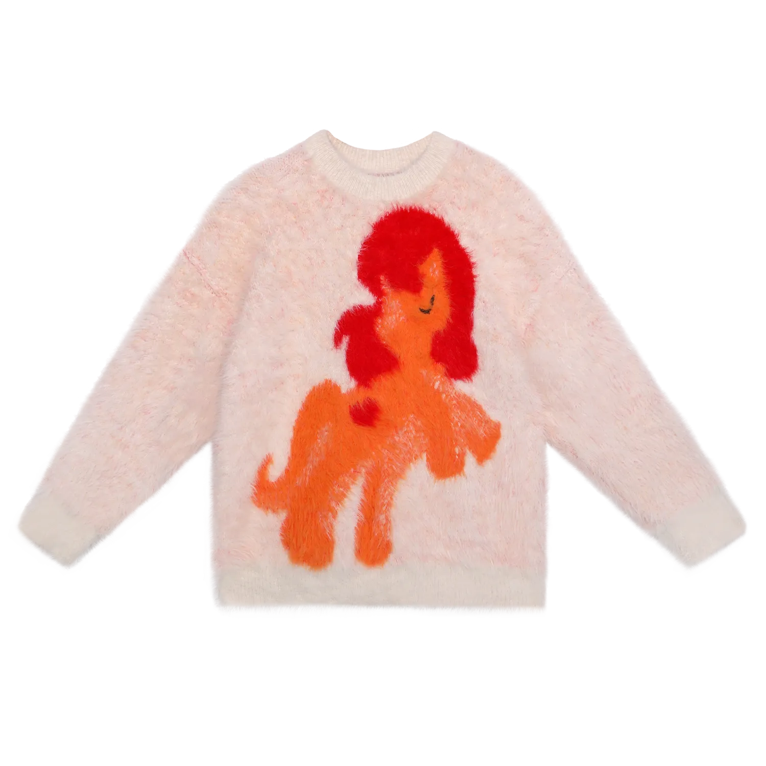 Poco Blush "The Year of Horse" Fluffy Jacquard Pony Sweater