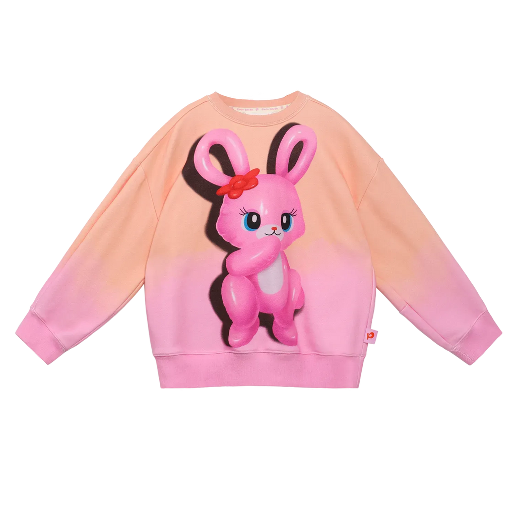 Poco Blush Bunny & Snowman Gradient Fleece Sweatshirt Pink