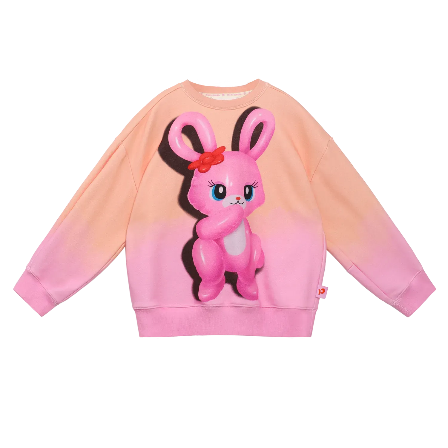 Poco Blush Bunny & Snowman Gradient Fleece Sweatshirt Pink