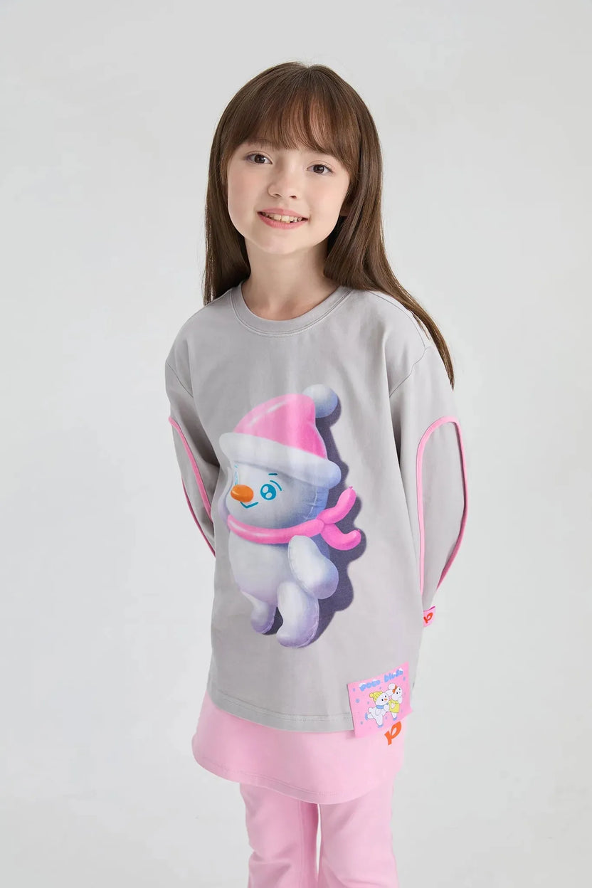 Bunny & Snowman Balloon Long-Sleeve Tee by Poco Blush, image 9
