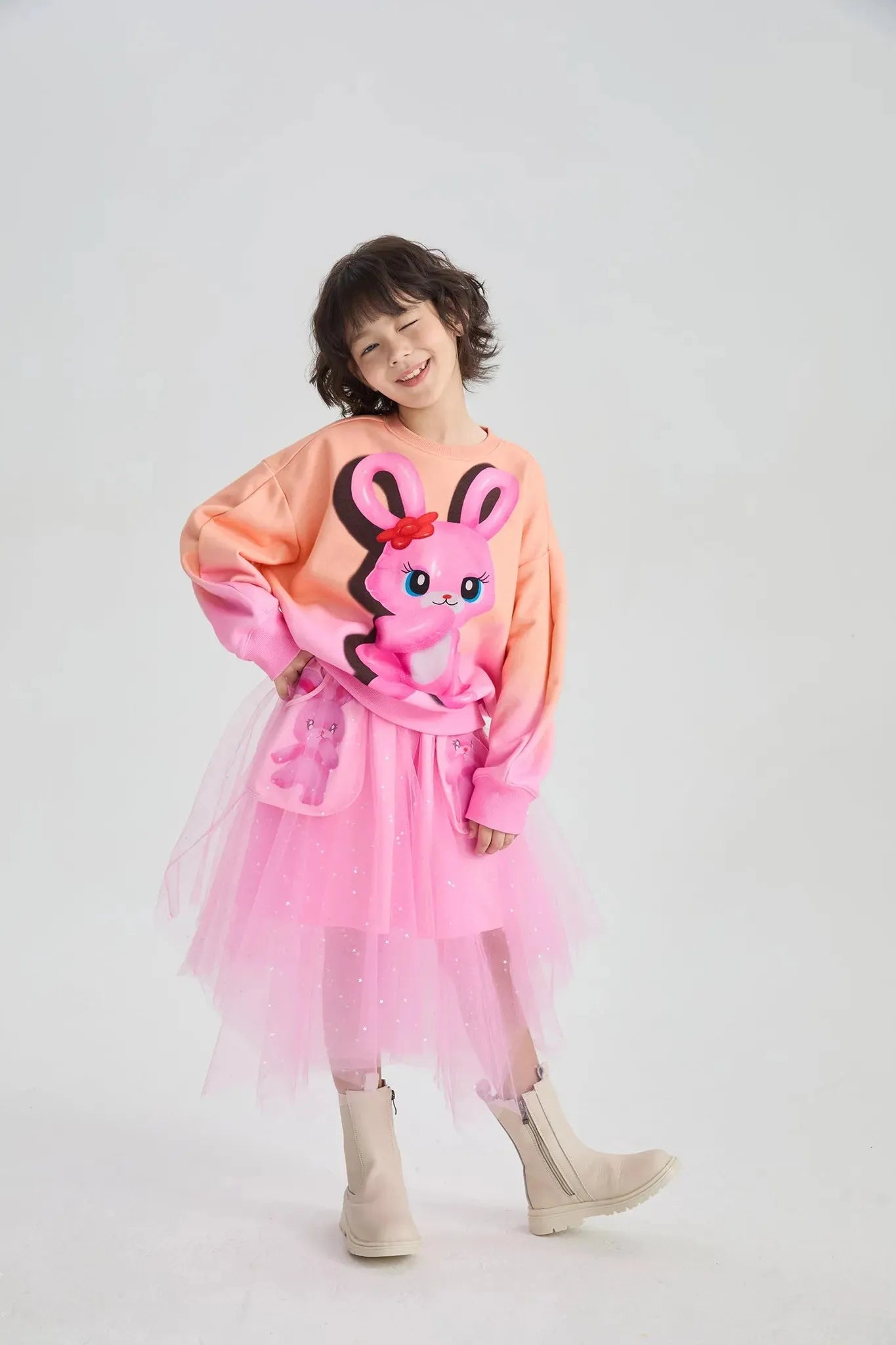 Poco Blush Starry Tulle Sequin Skirt