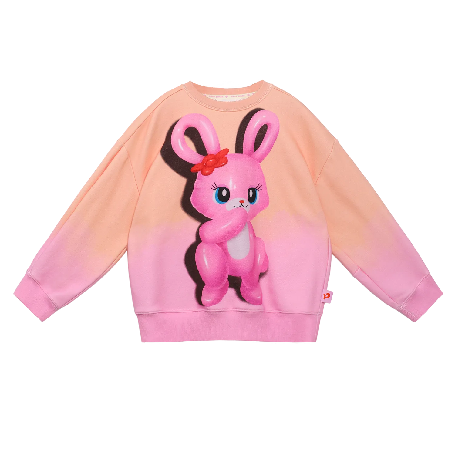 Poco Blush Bunny & Snowman Gradient Fleece Sweatshirt Pink