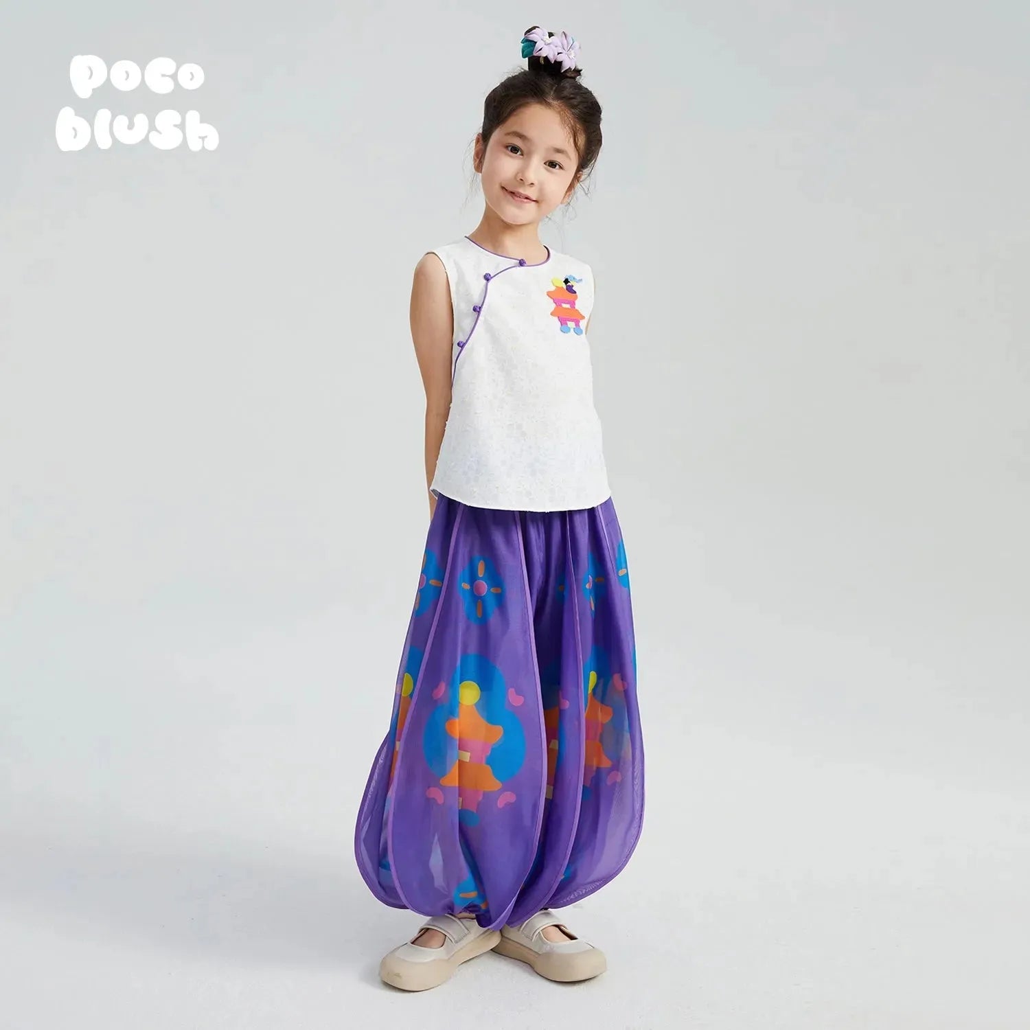 Poco Blush Moon-Lit Temple Lantern Puff Pants
