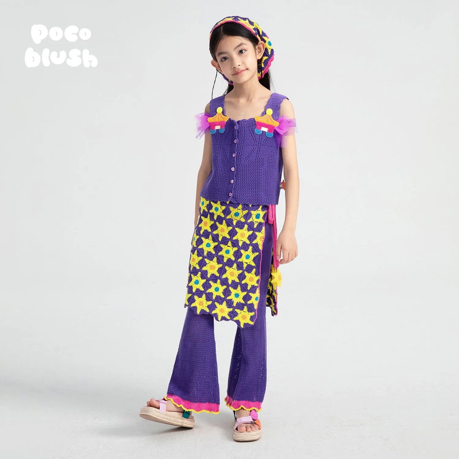 Poco Blush Star Crochet Wrap Skirt