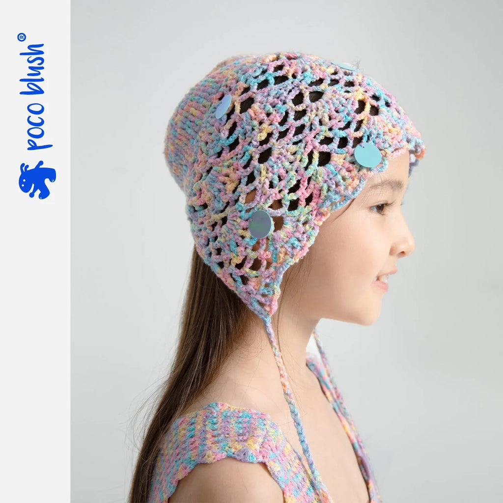 Poco Blush Mermaid Shell Sparkle Beanie