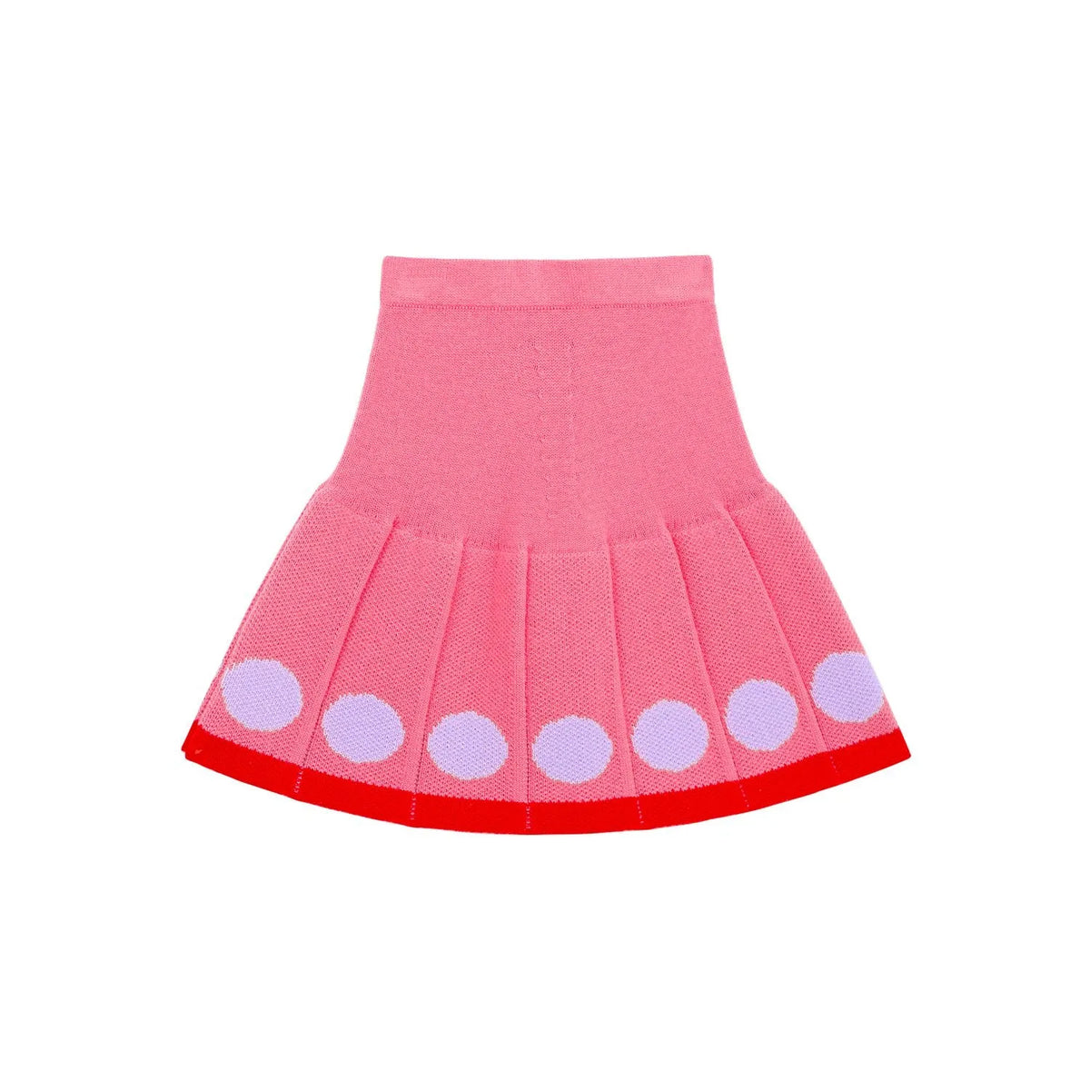 Poco Blush Dragon Pleated Knit Skirt