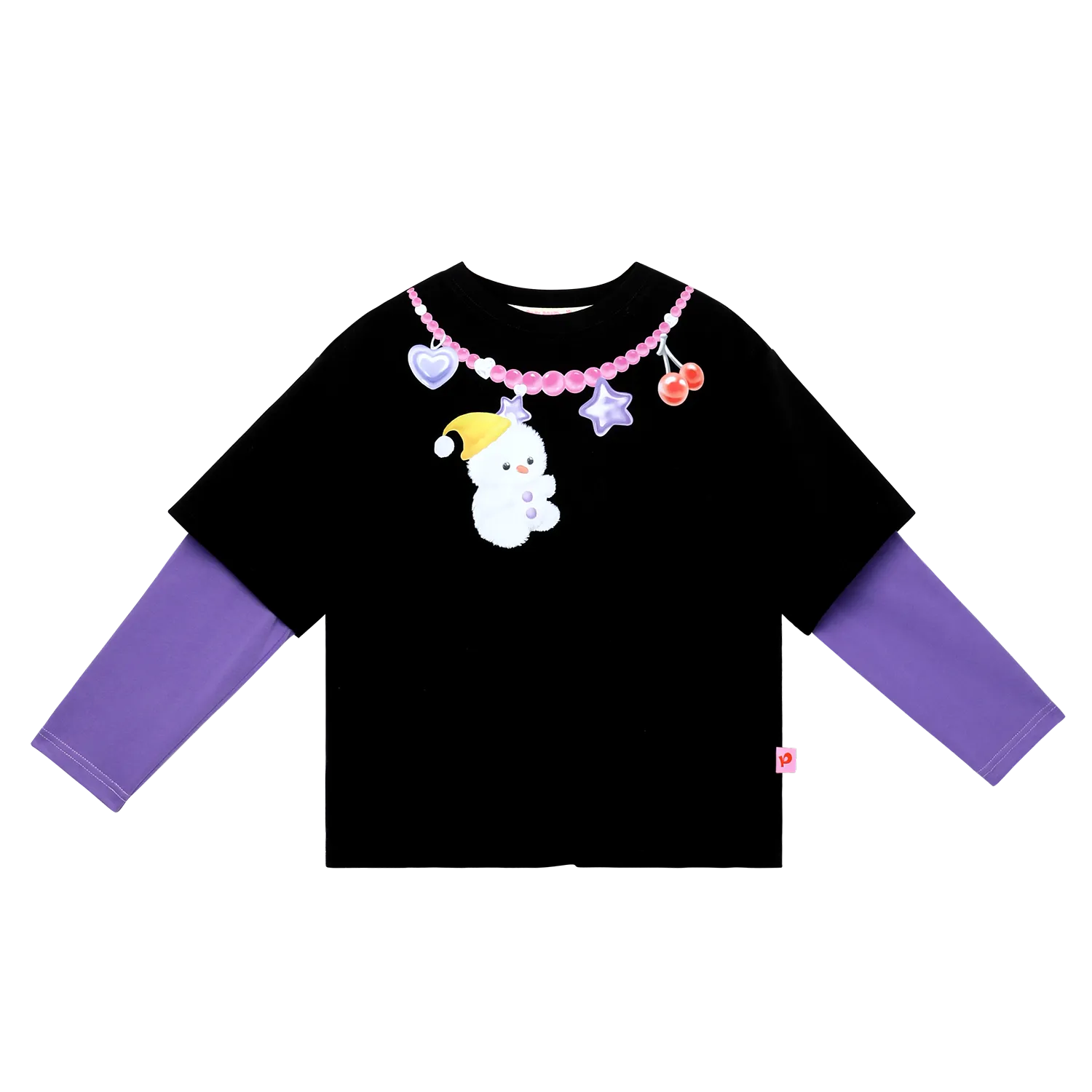 Poco Blush Bunny Swing Long-Sleeve Tee Black