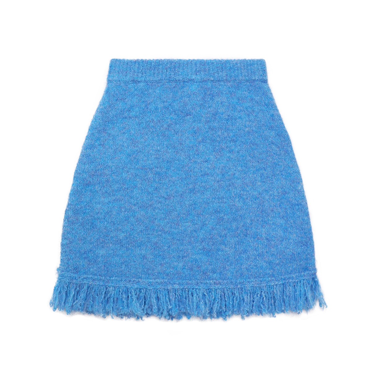 Poco Blush Twisted Bread Dog Alpaca-Feel Knit Skirt Blue