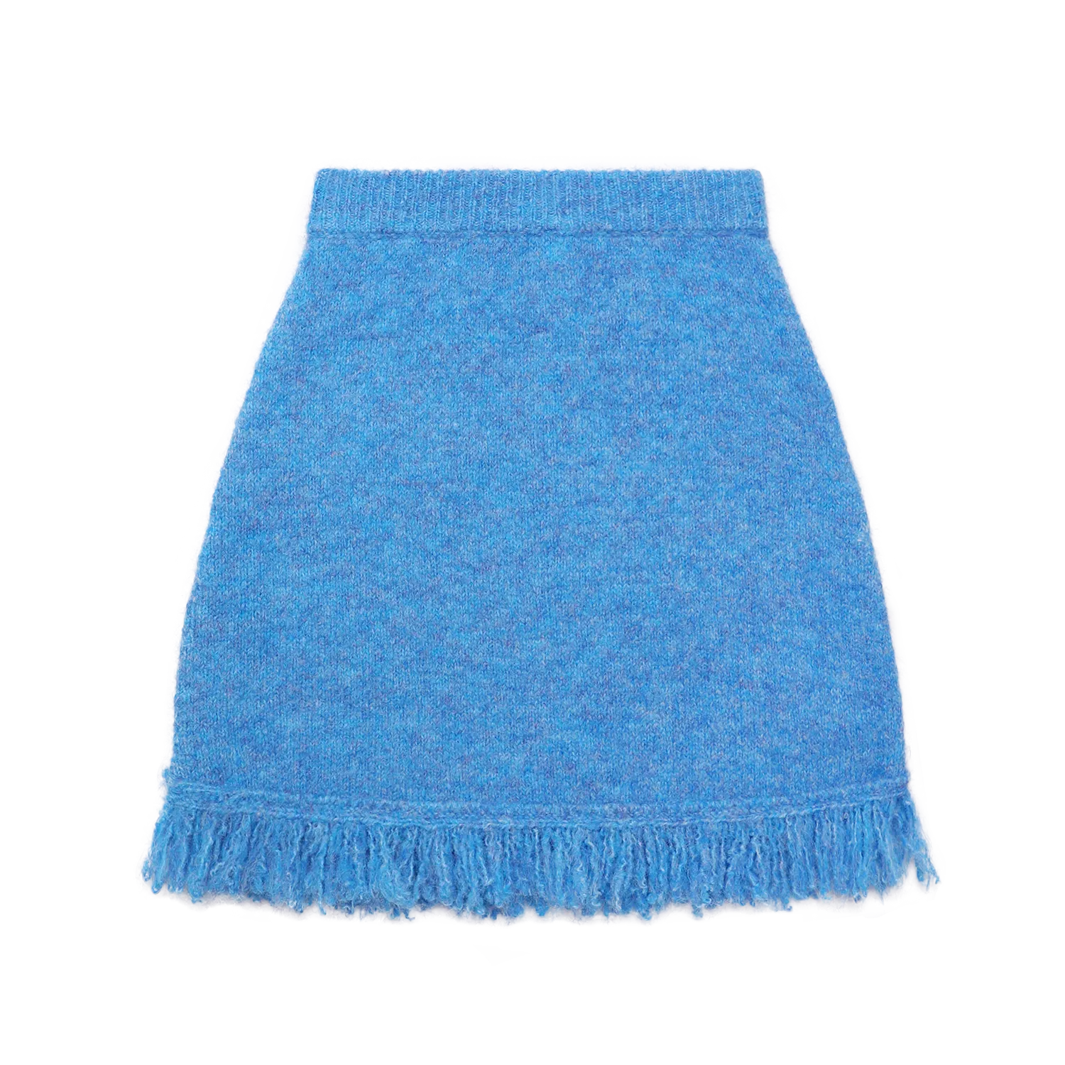 Poco Blush Twisted Bread Dog Alpaca-Feel Knit Skirt Blue